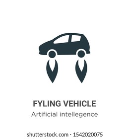 Fyling vehicle vector icon on white background. Flat vector fyling vehicle icon symbol sign from modern artificial intellegence and future technology collection for mobile concept and web apps design.