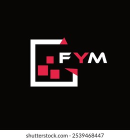 Logotipo de letra minimalista creativa de FYM. Diseño de logotipo de letra de alfabeto de iniciales de Vector únicas de FYM 
