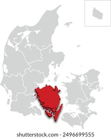 FYN map PROVINCE of DENMARK 3d isometric map