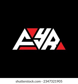 FYR triangle letter logo design with triangle shape. FYR triangle logo design monogram. FYR triangle vector logo template with red color. FYR triangular logo Simple, Elegant, and Luxurious design.