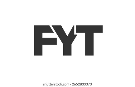 Modelo de design de logotipo FYT com texto em negrito forte e moderno. Logotipo vetorial inicial com tipografia simples e mínima. Identidade de empresa moderna ideal para a presença de marca de empresas.