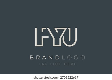 Design de logotipo de letra abstrata FYU. Design de logotipo comercial moderno com tipografia abstrata e estilo contemporâneo