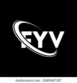 Logo de la FYV. Carta de la FYV. Diseño del logotipo de la letra FYV. Logotipo de FYV con el círculo y el logotipo del monograma en mayúsculas. Tipografía FYV para tecnología, negocio y marca inmobiliaria.