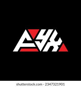 FYX triangle letter logo design with triangle shape. FYX triangle logo design monogram. FYX triangle vector logo template with red color. FYX triangular logo Simple, Elegant, and Luxurious design.
