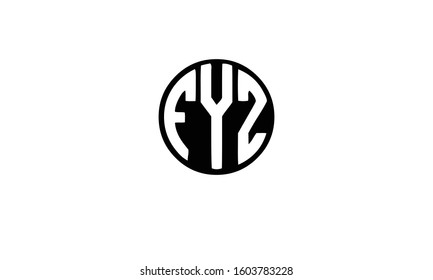FYZ abstract vector logo monogram template