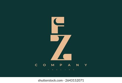 FZ Abstract Geometric Logo Design. Modern and elegant logo design with simplistic typography elements, showcasing branding excellence.