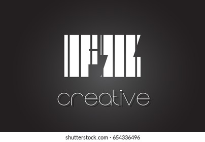 FZ F Z Creative Letter Logo Design With White and Black Lines.