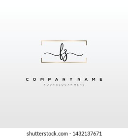 FZ handwriting initial logo template vector.