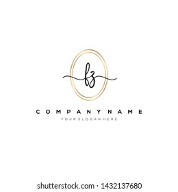 FZ handwriting initial logo template vector.