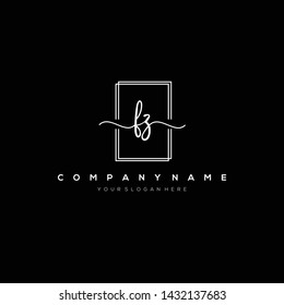 FZ handwriting initial logo template vector.