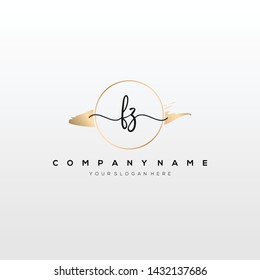 FZ handwriting initial logo template vector.