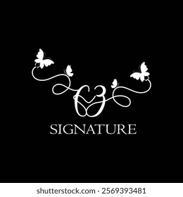 FZ Handwritten initial letter, FZ simple signature vector logo with butterfly shape variation, beauty, photography letter logo design. F Z