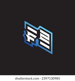 FZ initial gaming team, youtube, twitch and clipart stock illustration logo