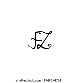 FZ initial handwriting logo for identity