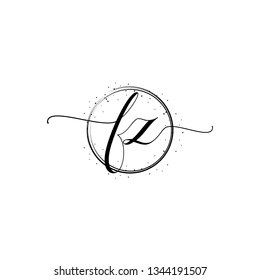 FZ  Initial Handwriting logo template vector
