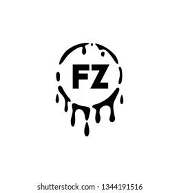 FZ  Initial Handwriting logo template vector