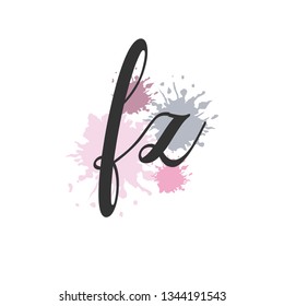 FZ  Initial Handwriting logo template vector
