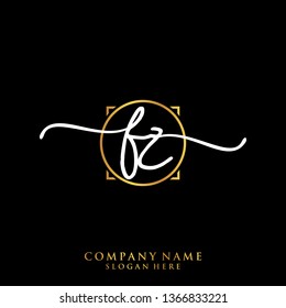 FZ Initial handwriting logo template