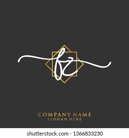 FZ Initial handwriting logo template