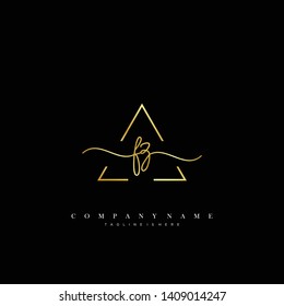 FZ initial handwriting logo template vector