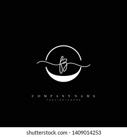 FZ initial handwriting logo template vector