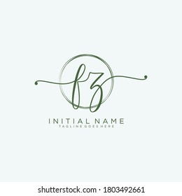 FZ Initial handwriting logo vector