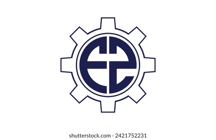 FZ letra inicial de la plantilla de vector de diseño de logotipo de círculo mecánico. industrial, ingeniería, servicios, marca de palabras, marca de letras, monograma, construcción, empresa, empresa, empresa, comercial, geométrica