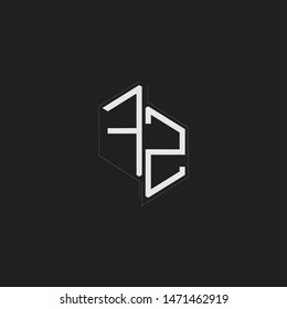 FZ Initial Letters logo monogram with up to down style isolated on black background