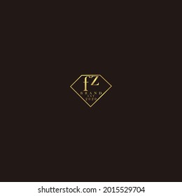 FZ Logo inicial diamante de lujo ilustración de boda