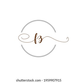 FZ Initial Logo Handwriting template letter illustration
