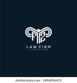 FZ Initial Monogramm Logo-Anwalt mit Säulendesign