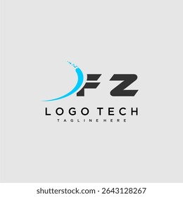 FZ initial monogram for technology logo design