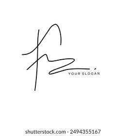 Fz Initial signature logo vector design