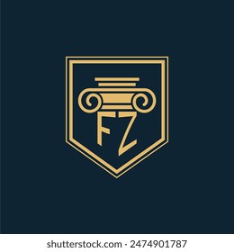 FZ Initials Law Firm Logo Lawyer logo with creative law element