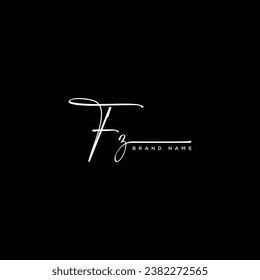 FZ letter beauty handwriting vector logo. 