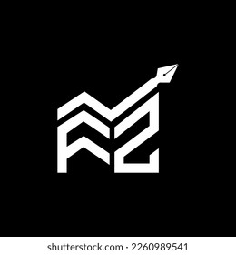 Logo de la carta FZ diseño creativo con gráfico vectorial, logotipo FZ simple y moderno.