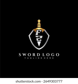 FZ carta monograma de luxo para escudo e espada estilo imagem