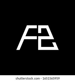 Abstraktes FZ-Logo, einzeln auf schwarzem Hintergrund