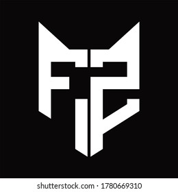 FZ Logo monogram with fox head shape design template
