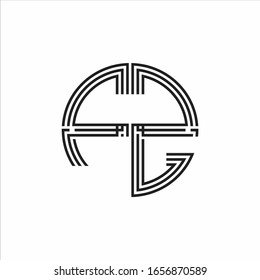 Plantilla de diseño de línea de tres cintas con el logotipo FZ monograma aislada en fondo blanco