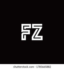 FZ monogram logo with abstract line design template
