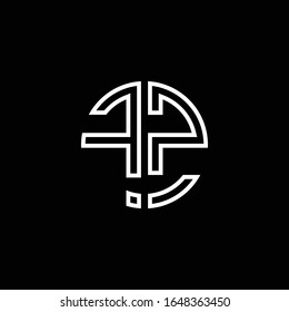 Plantilla de diseño de esquema de estilo de cinta de logotipo de monograma FZ