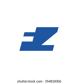 FZ negative space letter logo blue