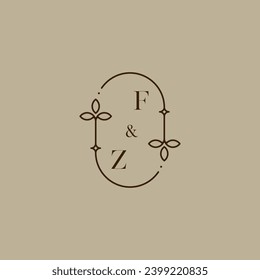 FZ wedding initial logo in high quality professional design that will print well across any print media