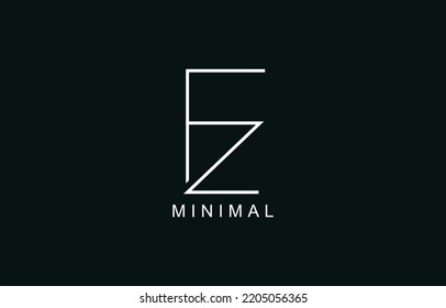 FZ o ZF Resumen monograma inicial Letra alfabética logo