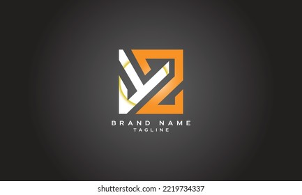 FZ, ZF, Abstract initial monogram letter alphabet logo design