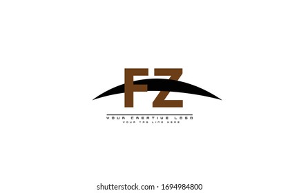 Plantilla de monograma de logotipo de vector abstracto ZF FZ