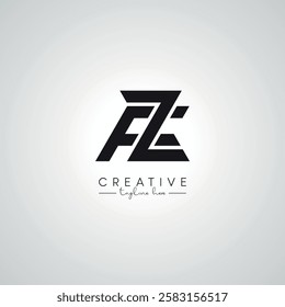 FZ ZF Letter Modern Artistic Abstract Logo Design. Initial Based Vector Template.