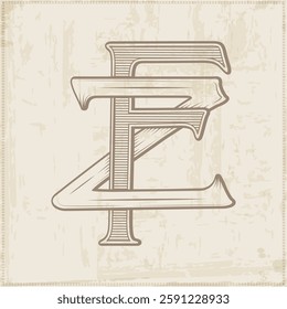 FZ, ZF ,  logo FZ , Letter FZ , Monogram FZ, vector, logo, Wedding Monogram Initials, Wedding Logo,Wedding Monogram, Logo Design , Monogram Vintage