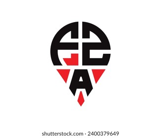 FZA letter location shape logo design